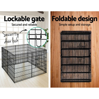 36" 8 Panel Dog Playpen Pet Fence Exercise Cage Enclosure Play Pen