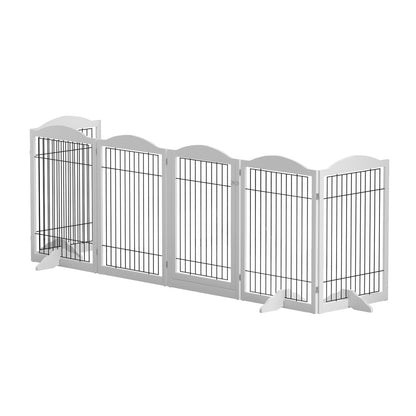 Dog Playpen Enclosure 6 Panel Pet Fence Wooden Play Pen