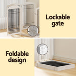 Dog Playpen Enclosure 6 Panel Pet Fence Wooden