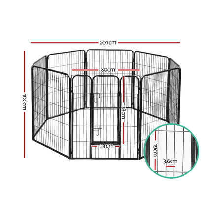 Pet Playpen Dog Playpen 40" 8 Panel Puppy Enclosure Fence Cage