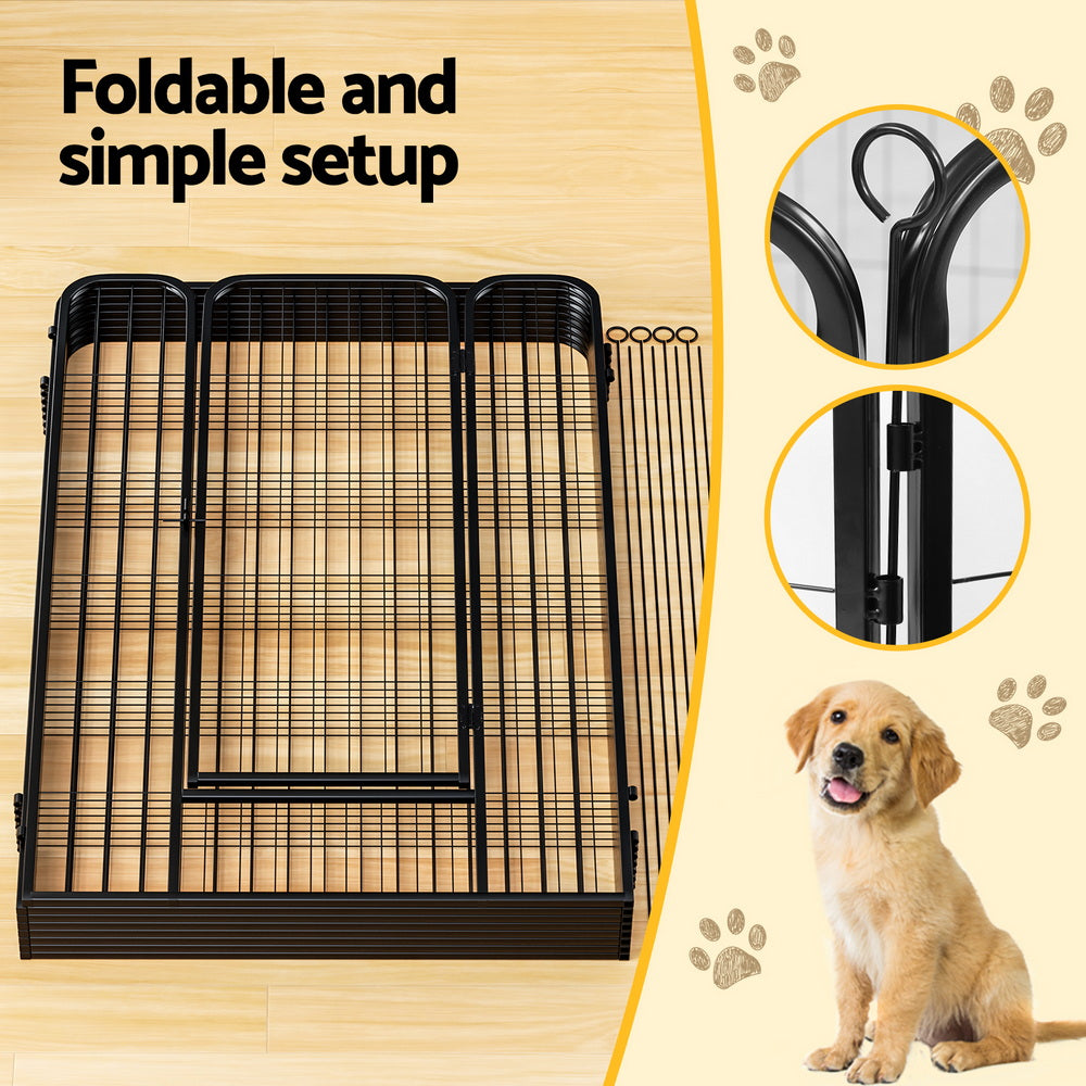 Pet Dog Playpen 48" Enclosure 8 Panel Cage Kennel Puppy Fence Play Pen