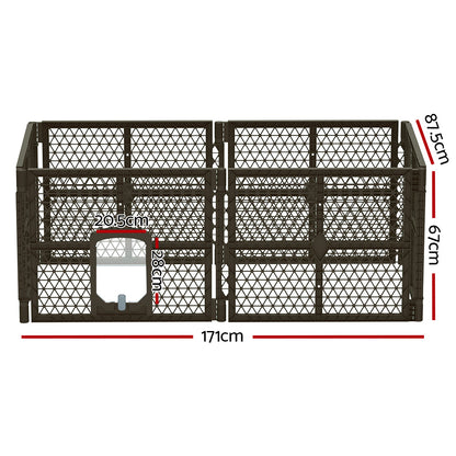 Dog Playpen Enclosure 6 Panel Pet Fence Plastic Play Pen