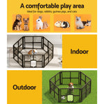 Dog Playpen Enclosure 6 Panel Pet Fence Plastic Play Pen