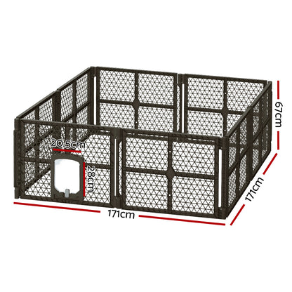 Dog Playpen Enclosure 8 Panel Pet Fence Plastic Play Pen