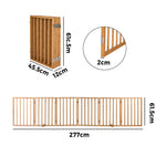 Alopet Wooden Pet Gate Dog Fence Indoor Stair Barrier 6 Panels Natural