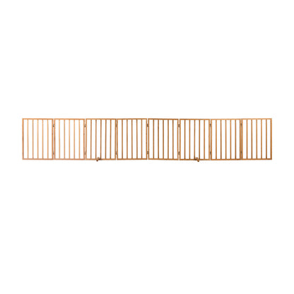 Alopet Wooden Pet Gate Dog Fence Stair Barrier 8 Panels Natural Safety