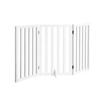 Wooden Pet Gate Dog Fence 3 Panels 80cm Grey