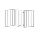 Wooden Pet Gate Dog Fence 3 Panels 80cm Grey