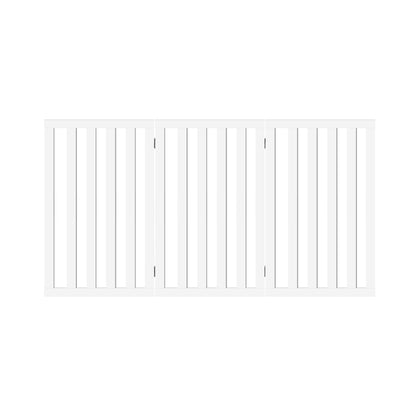 Wooden Pet Gate Dog Fence 3 Panels 80cm Grey