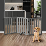 Wooden Pet Gate Dog Fence 3 Panels 80cm Grey