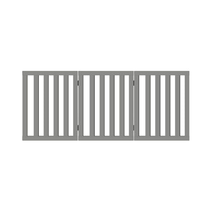 Wooden Pet Gate Dog Fence 3 Panels 80cm Grey