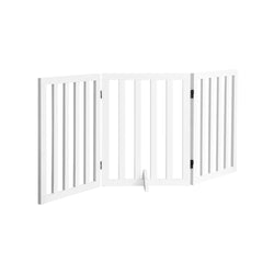 Wooden Pet Gate Dog Fence Safety Stair Barrier Security Door 3 Panels
