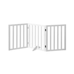 Wooden Pet Gate Dog Fence Safety Stair Barrier Security Door 3 Panels