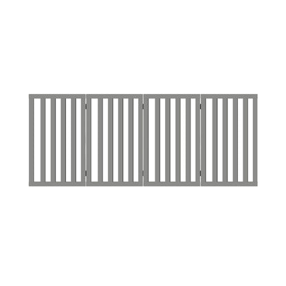 Wooden Pet Gate Dog Fence 4 Panels 80cm Grey
