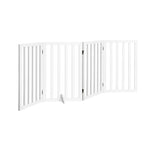 Wooden Pet Gate Dog Fence 4 Panels 80cm Grey