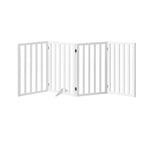 Wooden Pet Gate Dog Fence 4 Panels 80cm Grey