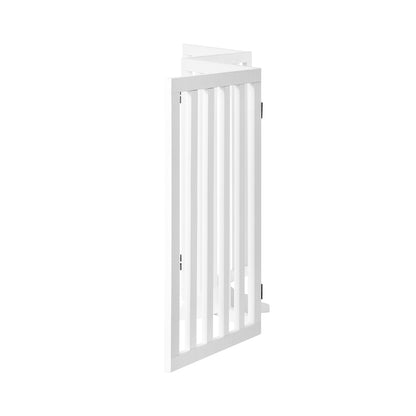 Wooden Pet Gate Dog Fence 4 Panels 80cm Grey