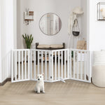 Wooden Pet Gate Dog Fence 4 Panels 80cm Grey