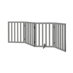 Wooden Pet Gate Dog Fence 4 Panels 80cm Grey