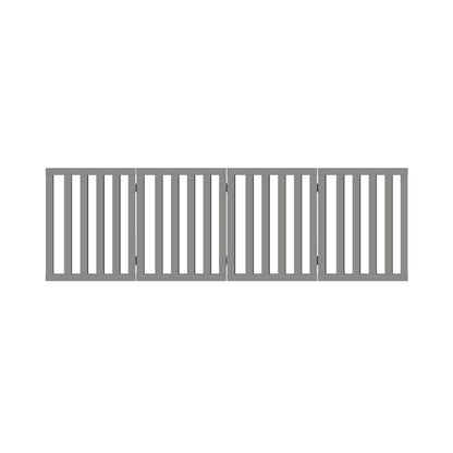 Wooden Pet Gate Dog Fence 4 Panels 80cm Grey