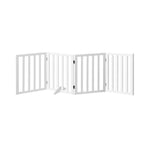 Wooden Pet Gate Dog Fence Safety Stair Barrier Security Door 4 Panels