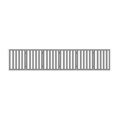 Wooden Pet Gate Dog Fence 6 Panels 80cm Grey