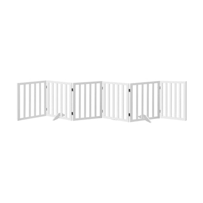 Wooden Pet Gate Dog Fence Safety Stair Barrier Security Door 6 Panels