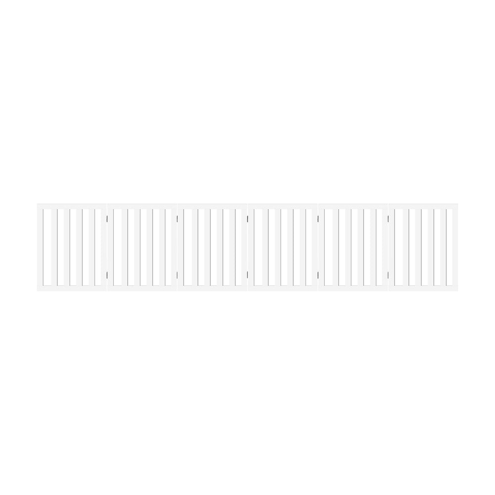 Wooden Pet Gate Dog Fence Safety Stair Barrier Security Door 6 Panels