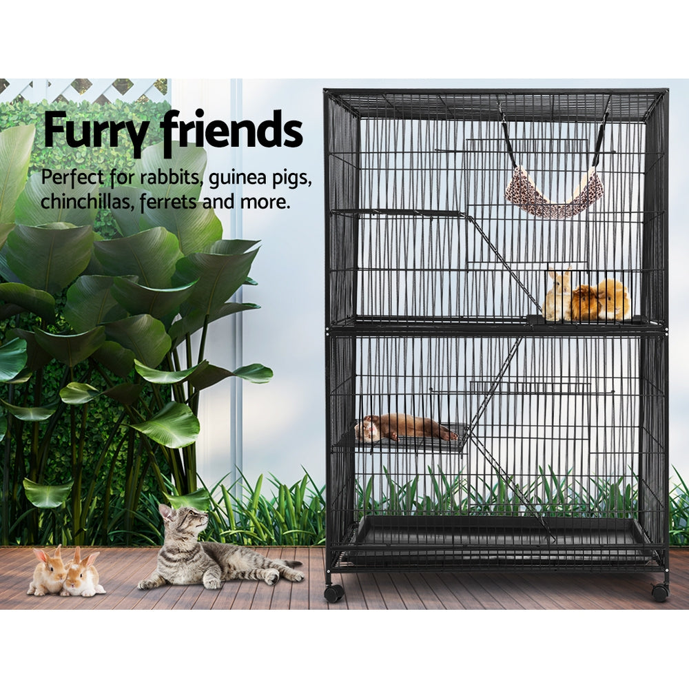 Rabbit Cage 142Cm Hutch 4 Level Bird Guinea Pig Ferret