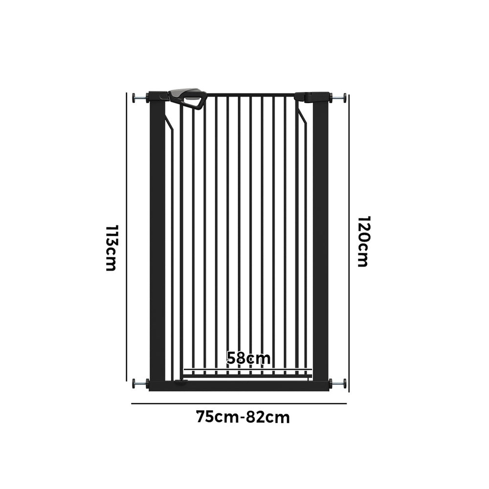 Retractable Pet Safety Gate 120cm Black | HomeAndLiving - 7