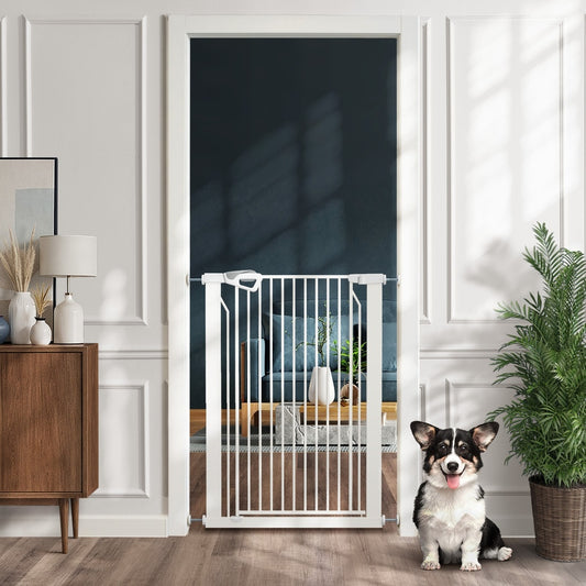 120cm Retractable Safety Gate Pet Fence Guard Door White
