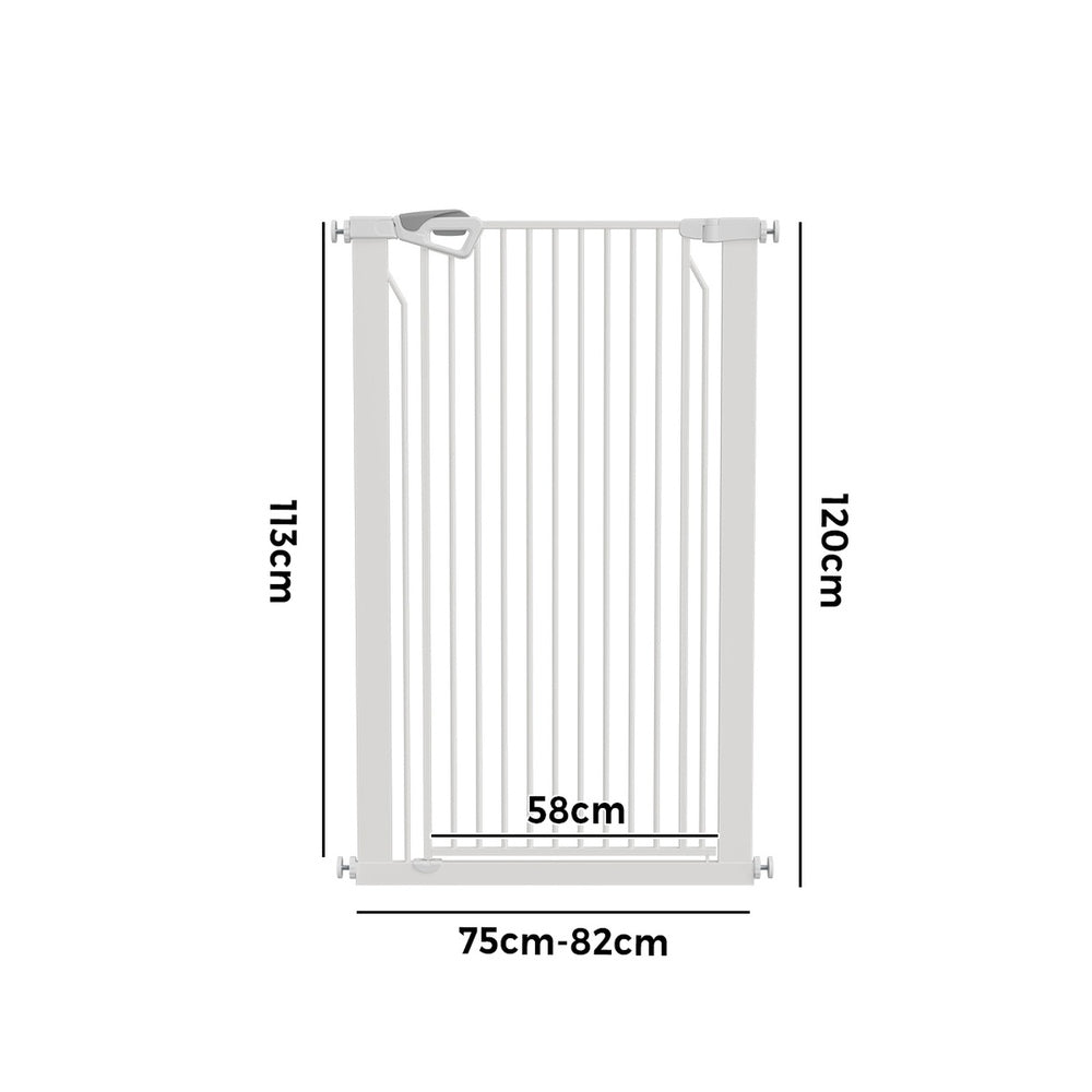 120cm Retractable Safety Gate Pet Fence Guard Door White