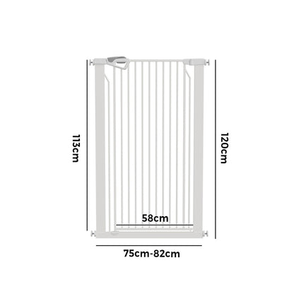 120cm Retractable Safety Gate Pet Fence Guard Door White