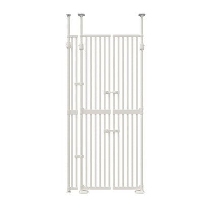 190cm-264cm Retractable Gate Pet Dog Cat Extra Tall Fence White
