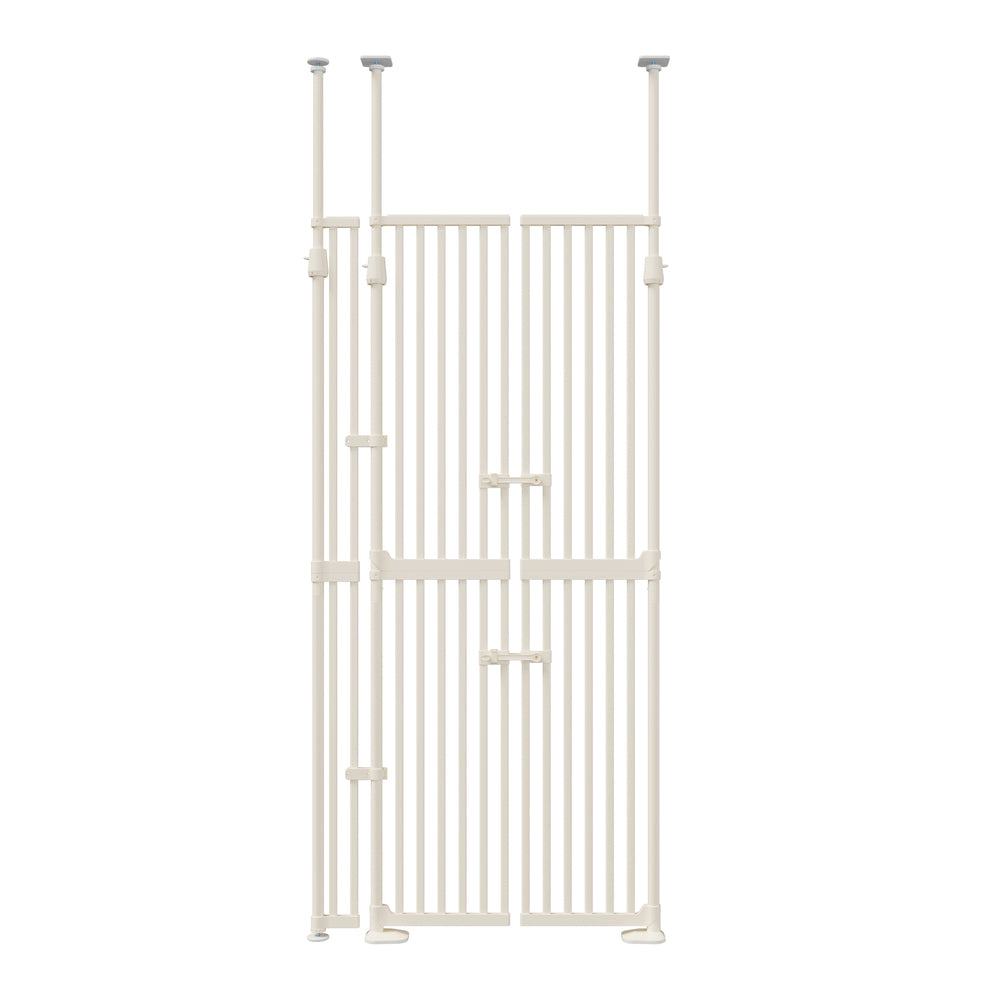 190cm-264cm Retractable Gate Pet Dog Cat Extra Tall Fence White