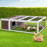 Wooden Rabbit Hutch Chicken Coop Run Cage Habitat House Outdoor Large