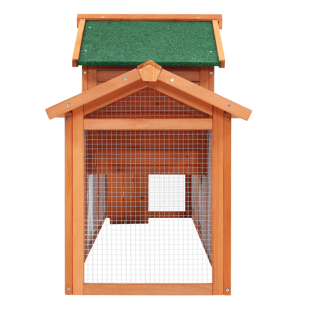 Chicken Coop Rabbit Hutch 220cm x 44cm x 84cm Large Run Wooden Outdoor Cage House