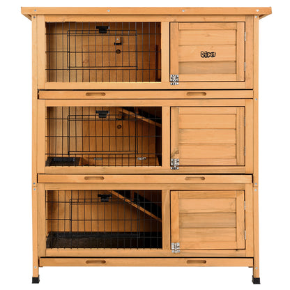 Rabbit Hutch Chicken Coop 91.5cm x 46cm x 116.5cm Chicken Coop Large House Cage Run Wooden Outdoor