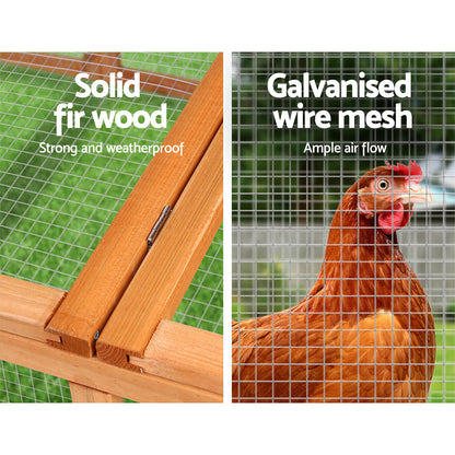 Xl Chicken Coop Rabbit Hutch 180Cm Wooden House With Run