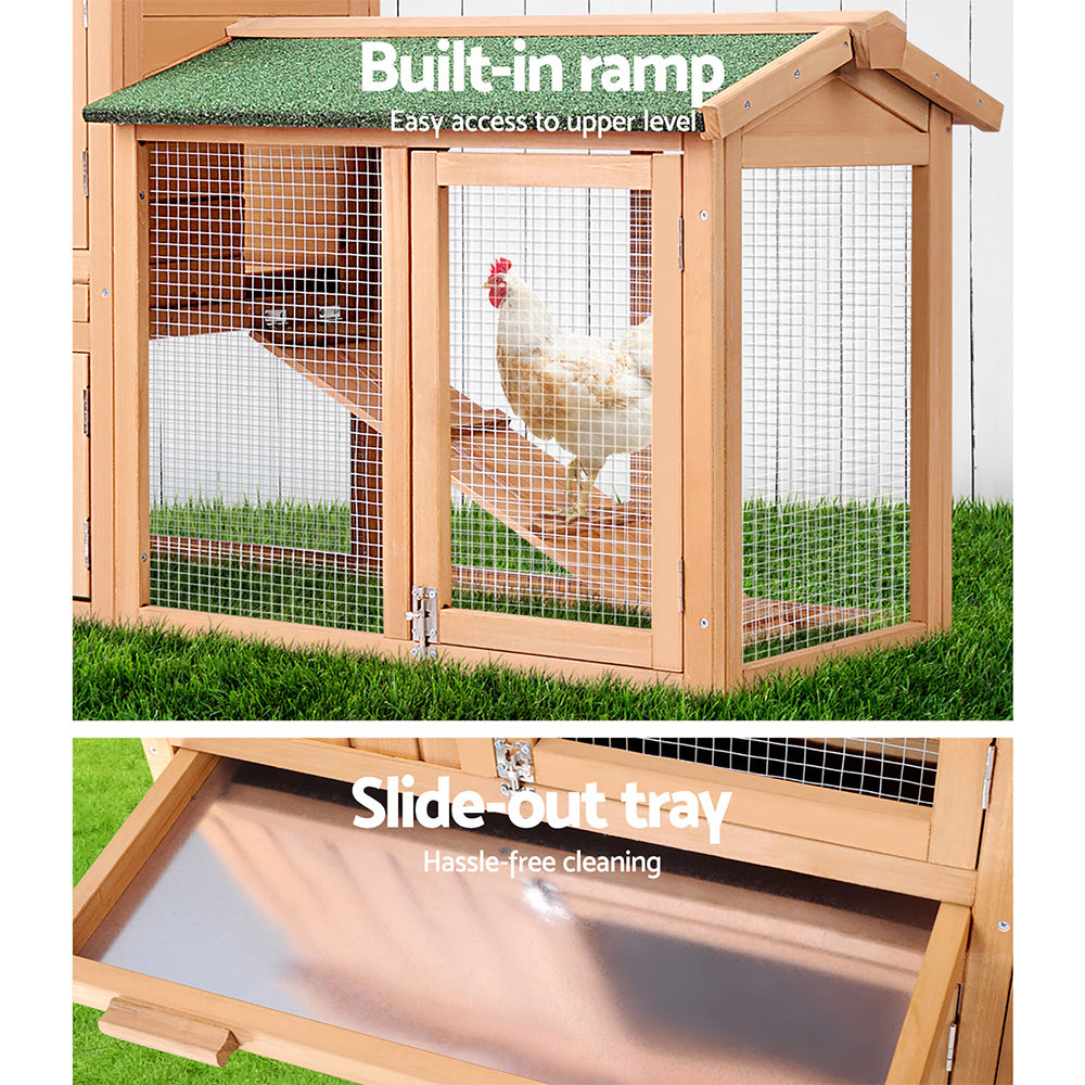 Large Chicken Coop Rabbit Hutch 138X44X85Cm Outdoor Cage