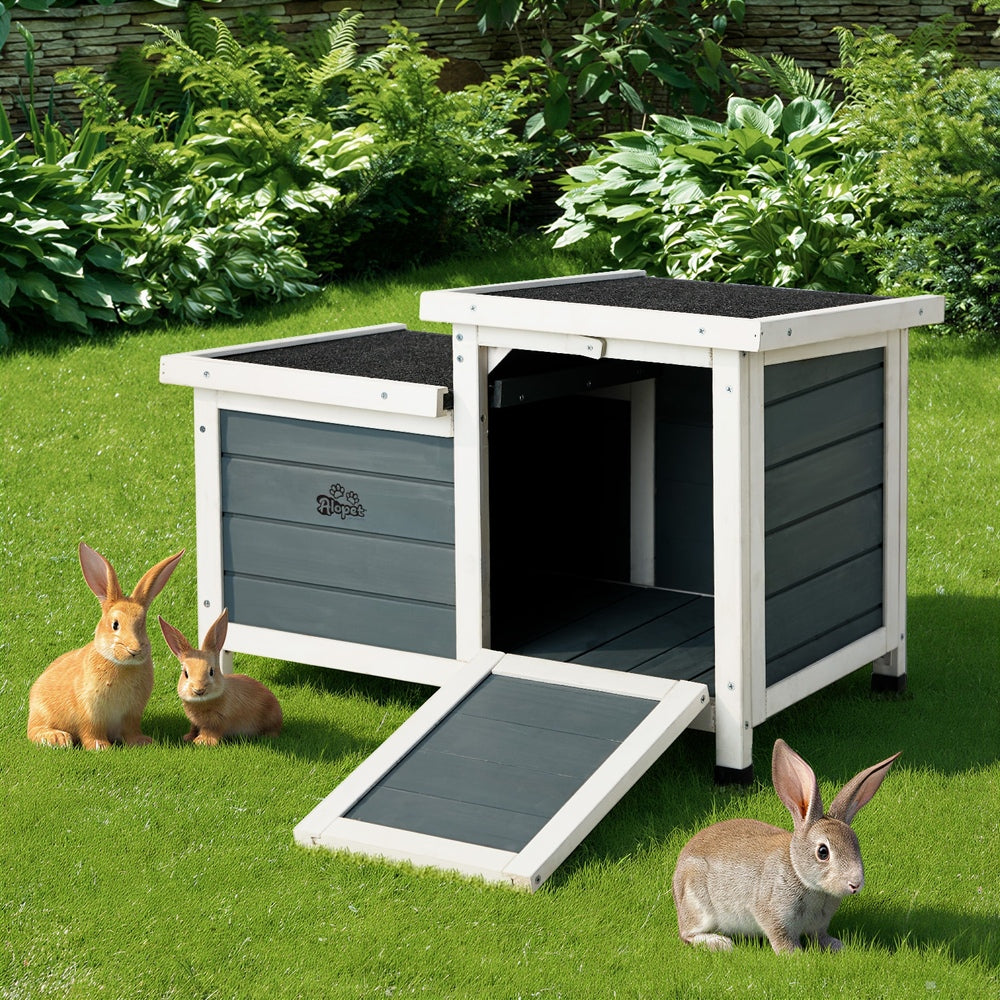 Outdoor Rabbit And Cat Hutch Wooden Coop House Enclosure