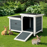 Outdoor Rabbit And Cat Hutch Wooden Coop House Enclosure