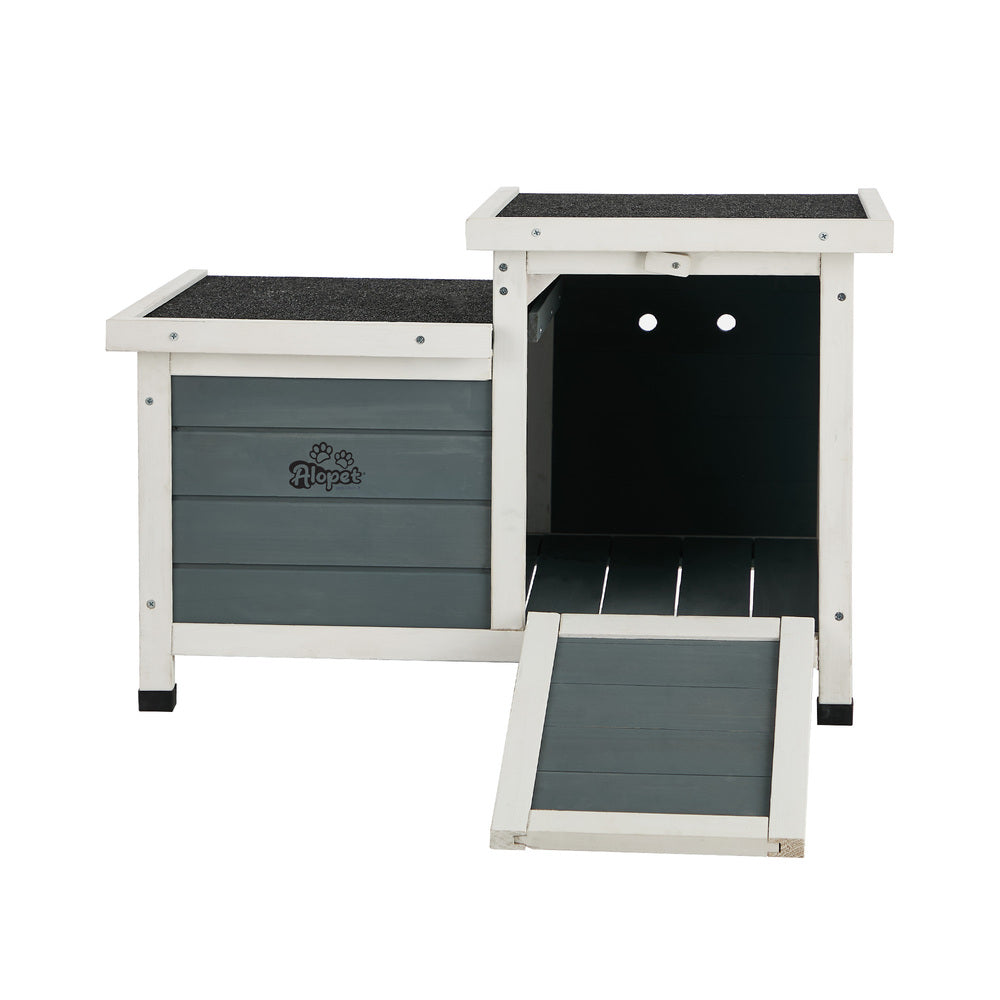 Outdoor Rabbit And Cat Hutch Wooden Coop House Enclosure