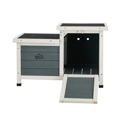 Outdoor Rabbit And Cat Hutch Wooden Coop House Enclosure