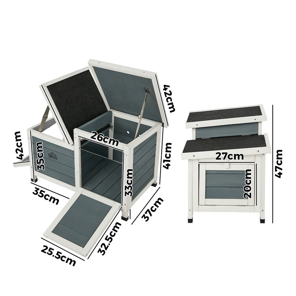 Outdoor Rabbit And Cat Hutch Wooden Coop House Enclosure