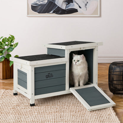 Outdoor Rabbit And Cat Hutch Wooden Coop House Enclosure