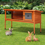 Large Rabbit Hutch Wooden Cage Enclosure Chicken Coop 122cm House Outdoor