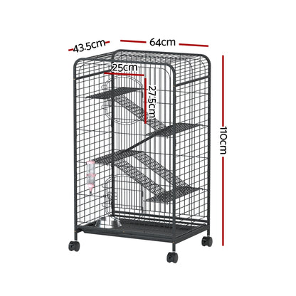 Rabbit Cage Indoor Hutch Guinea Pig Bird Ferret Cat Hamster 110Cm 4 Level