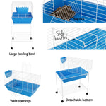 i.Pet Rabbit Cage Hutch Cages Indoor Hamster Enclosure Carrier Bunny Blue