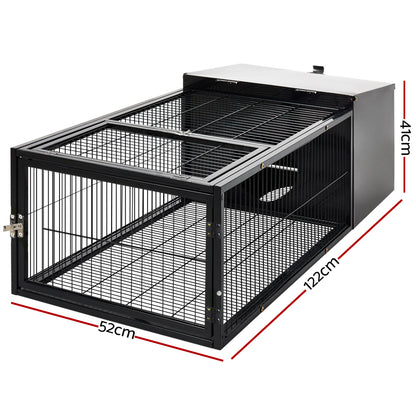 Rabbit Cage 122X52Cm Hutch Enclosure Carrier Metal